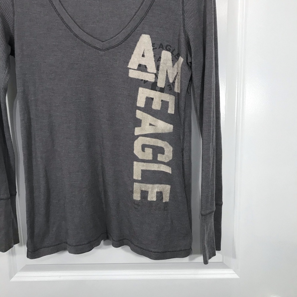 American Eagle Outfitters Women's Long Sleeve Gray Tee Size Large CB-00 - Picture 3 of 6